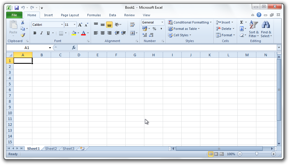 Microsoft Excel 2010 © Microsoft Corporation